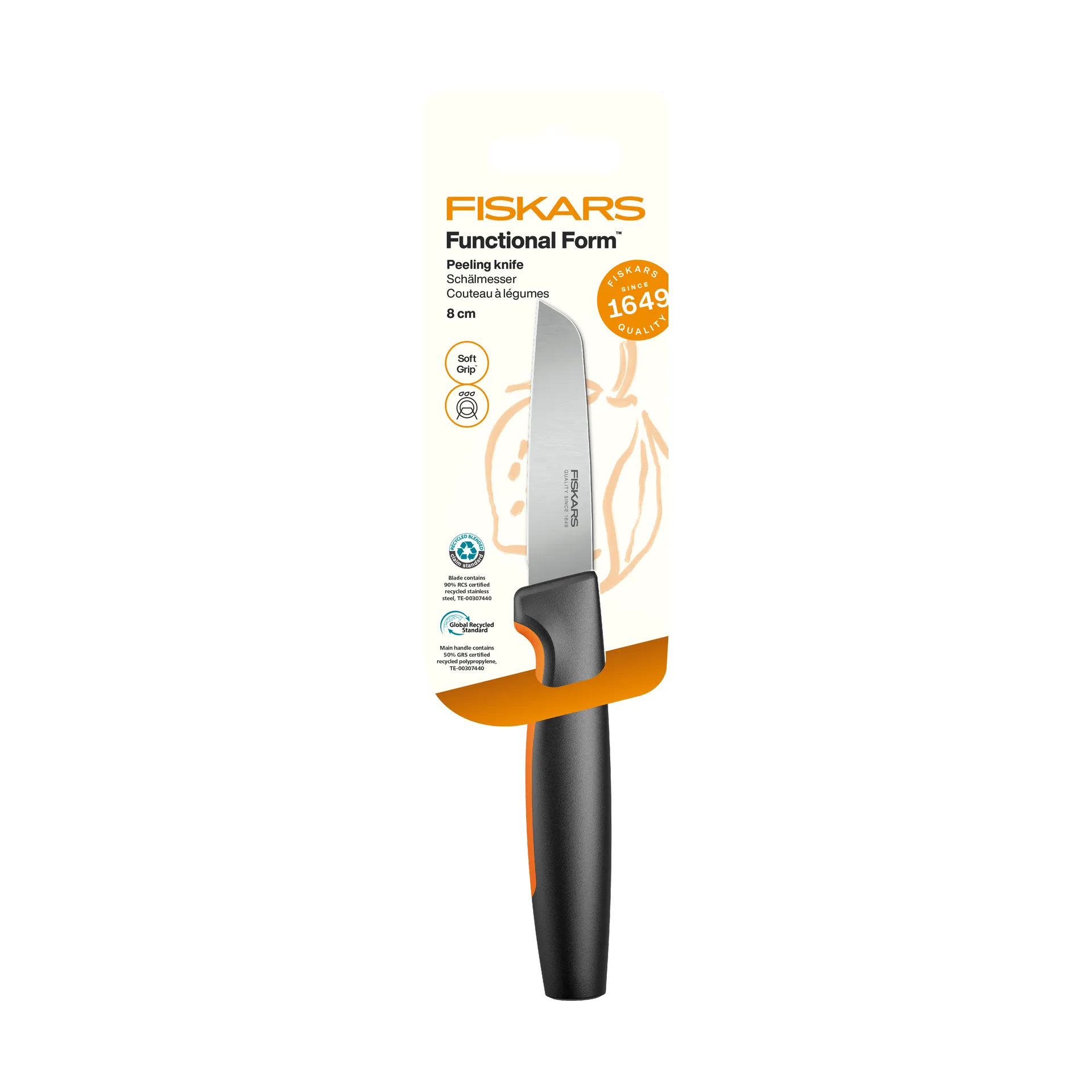Functional Form cuchillo para pelar, Acero inoxidable Fiskars
