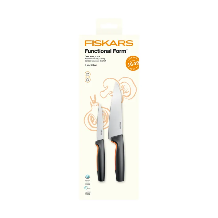 Functional Form juego de cuchillos de cocina - Acero inoxidable, 2 piezas - Fiskars