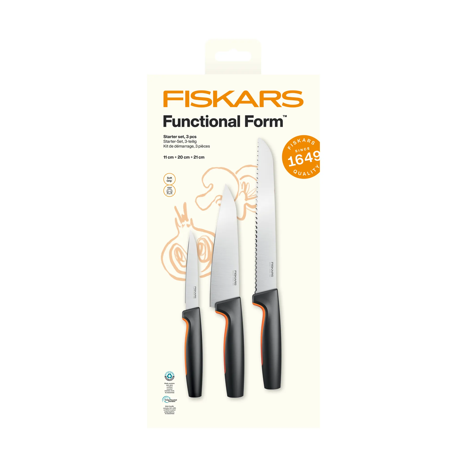 Functional Form set de inicio, Acero inoxidable, 3 piezas Fiskars