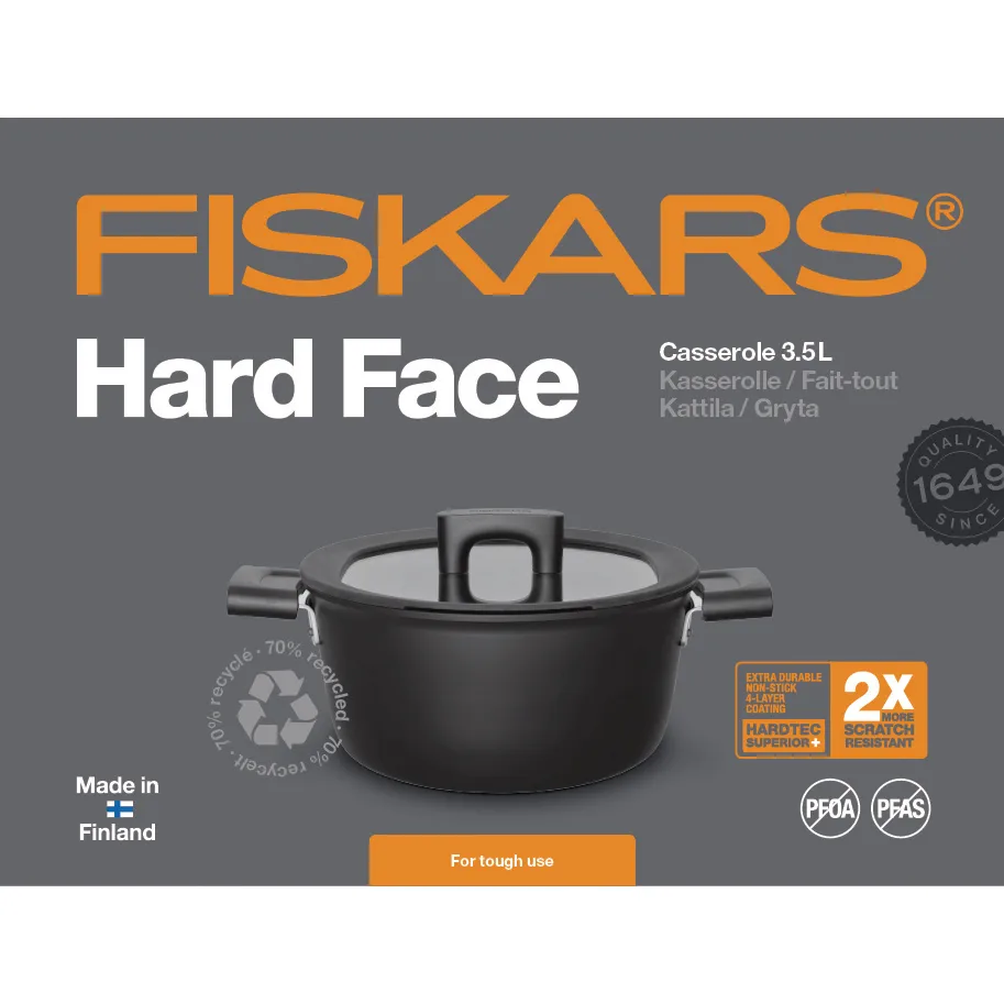 Olla con tapa Hard Face, 3,5 L Fiskars