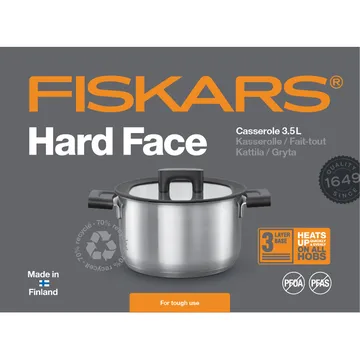 Olla Hard Face Steel con tapa - 3,5 L - Fiskars