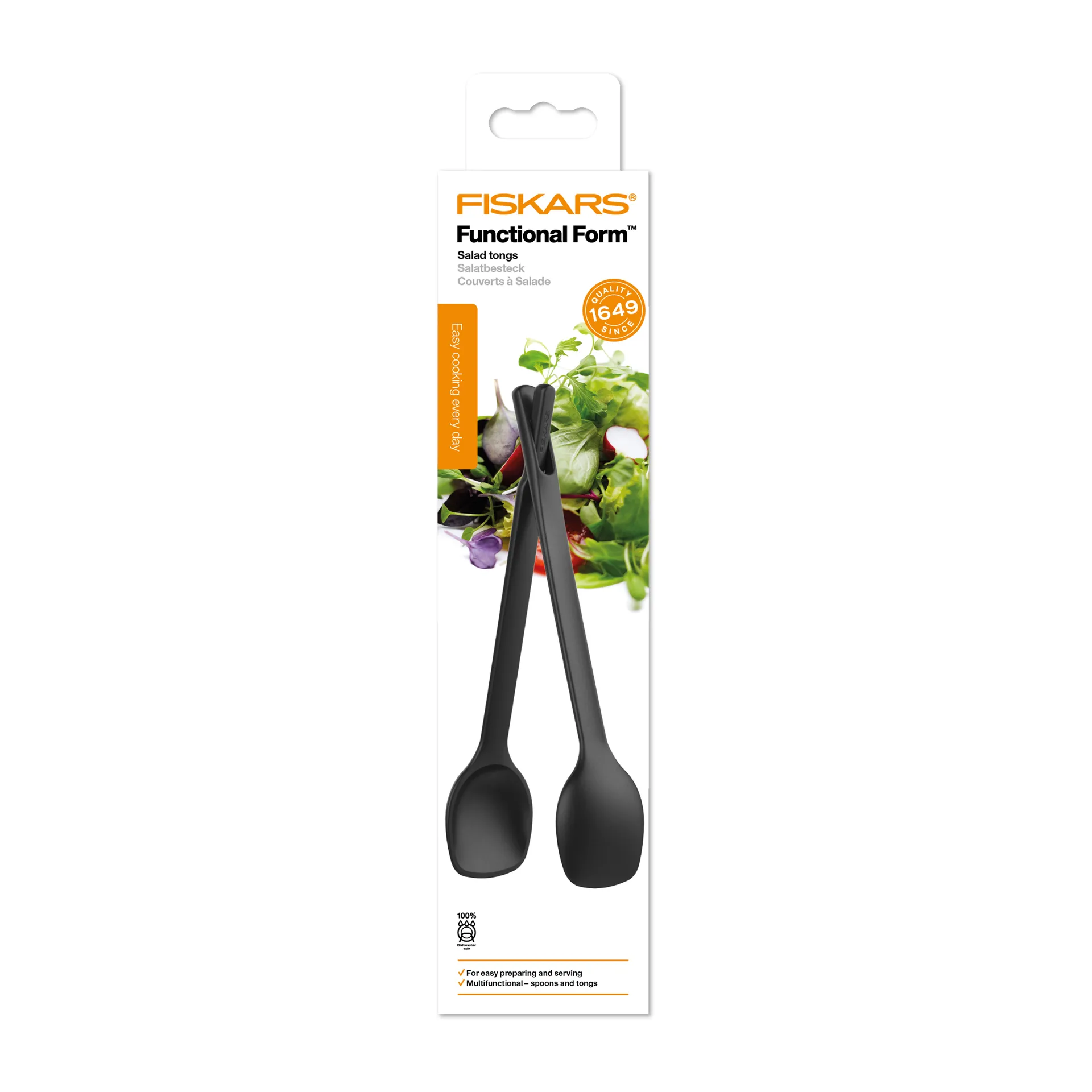 Set de 2 cubiertos de ensalada Functional Form, negro Fiskars