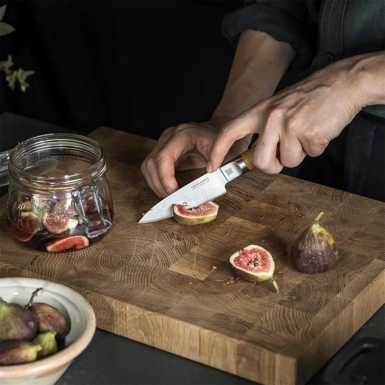 Set de cuchillos, cuchillo de chef + cuchillo para verduras Norden 2 piezas, Acero inoxidable-abedul Fiskars