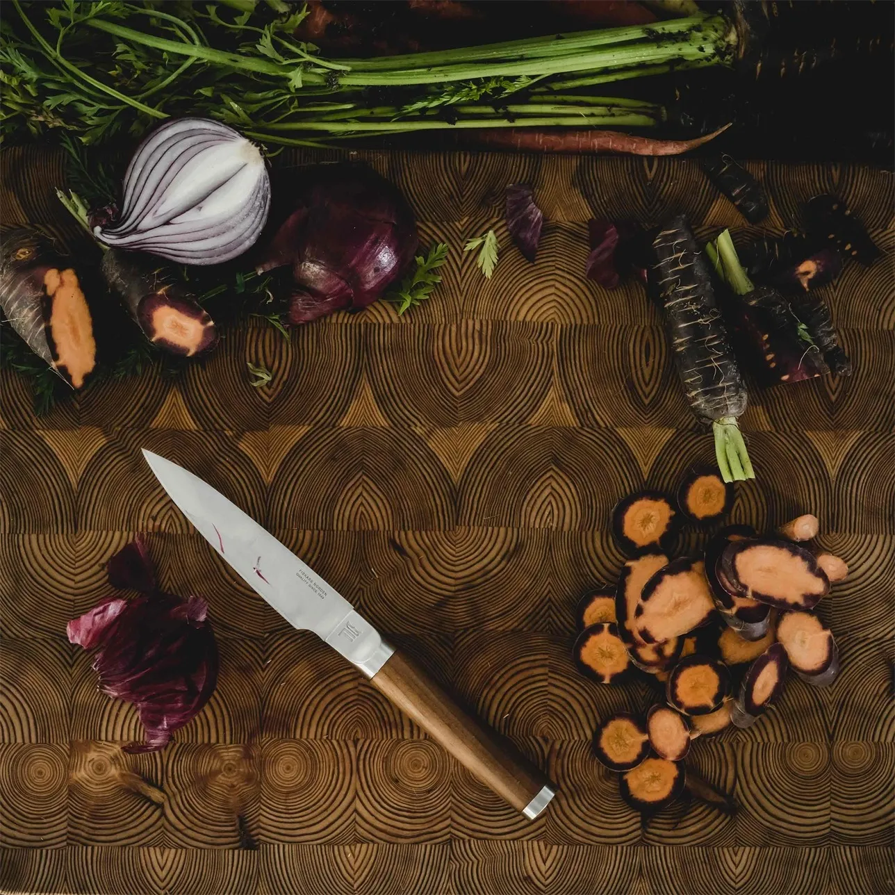 Set de cuchillos, cuchillo de chef + cuchillo para verduras Norden 2 piezas, Acero inoxidable-abedul Fiskars