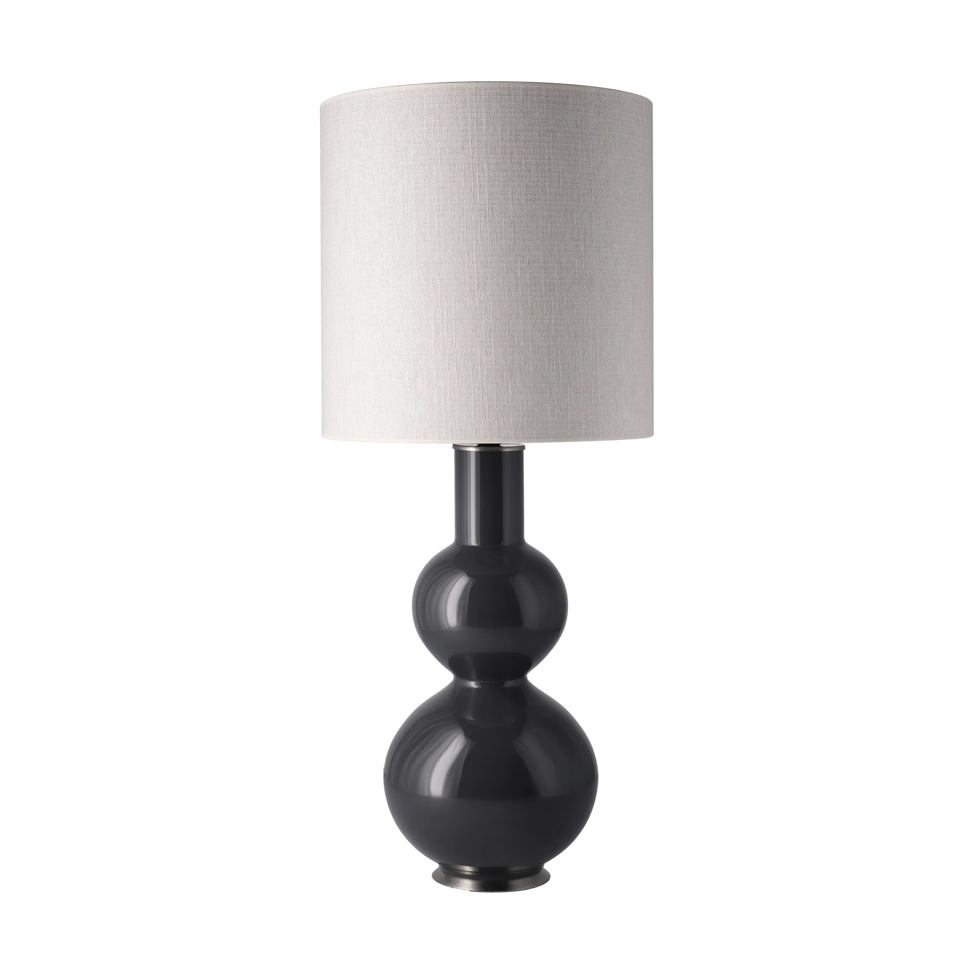 Lámpara de mesa Augusta base de lámpara gris, Babel Beige M Flavia Lamps