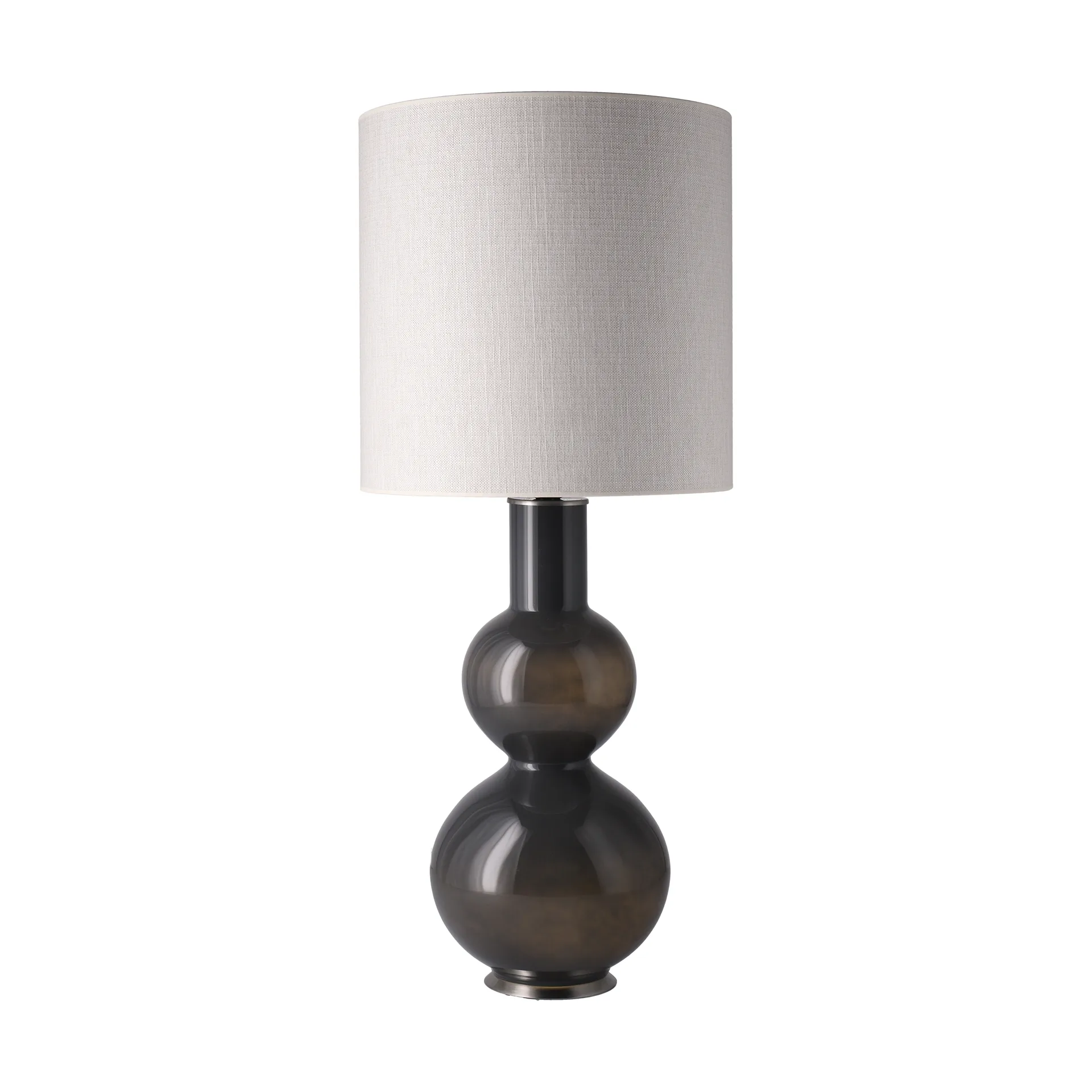Lámpara de mesa Augusta base de lámpara gris, Babel Beige M Flavia Lamps