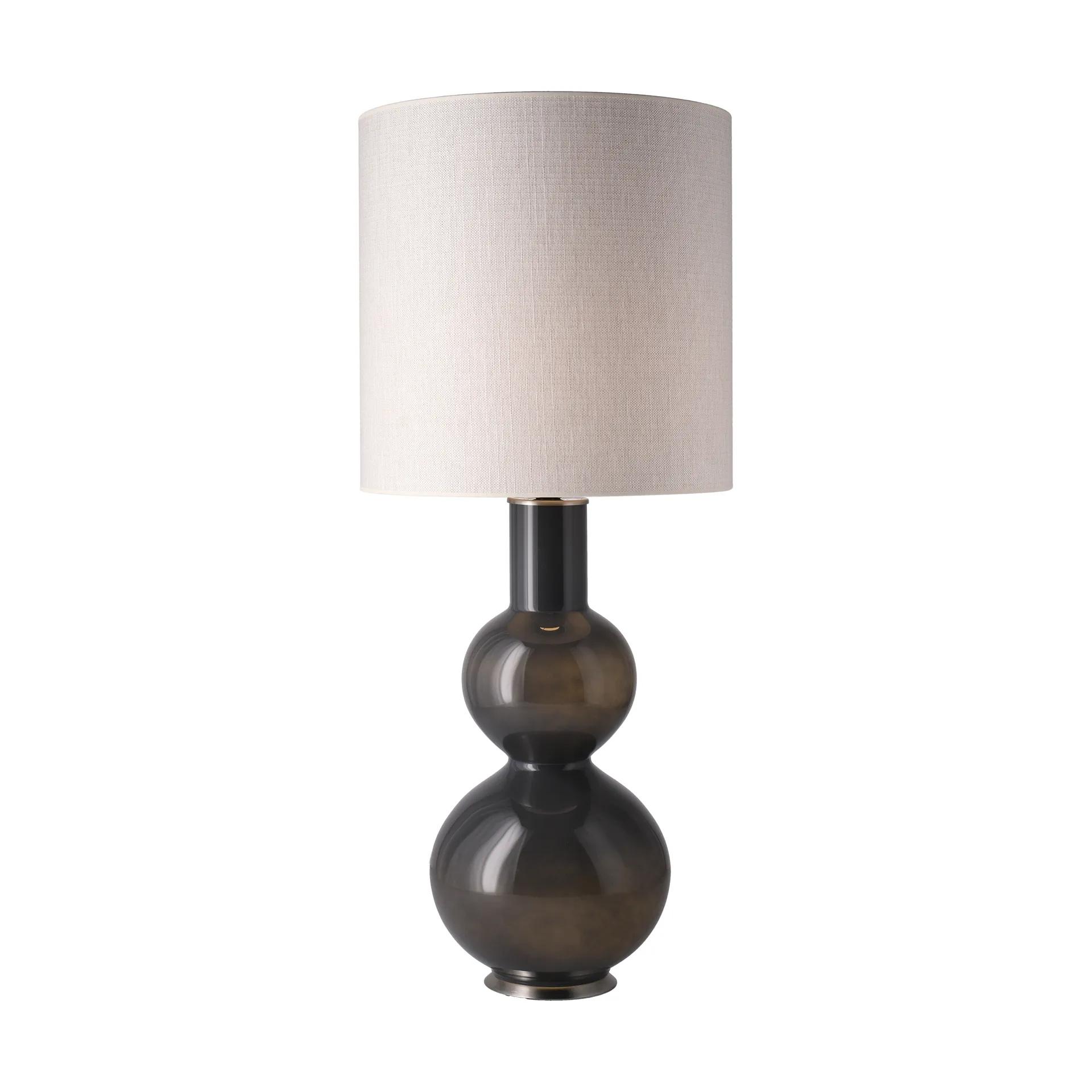 Lámpara de mesa Augusta base de lámpara gris, Babel Beige M Flavia Lamps