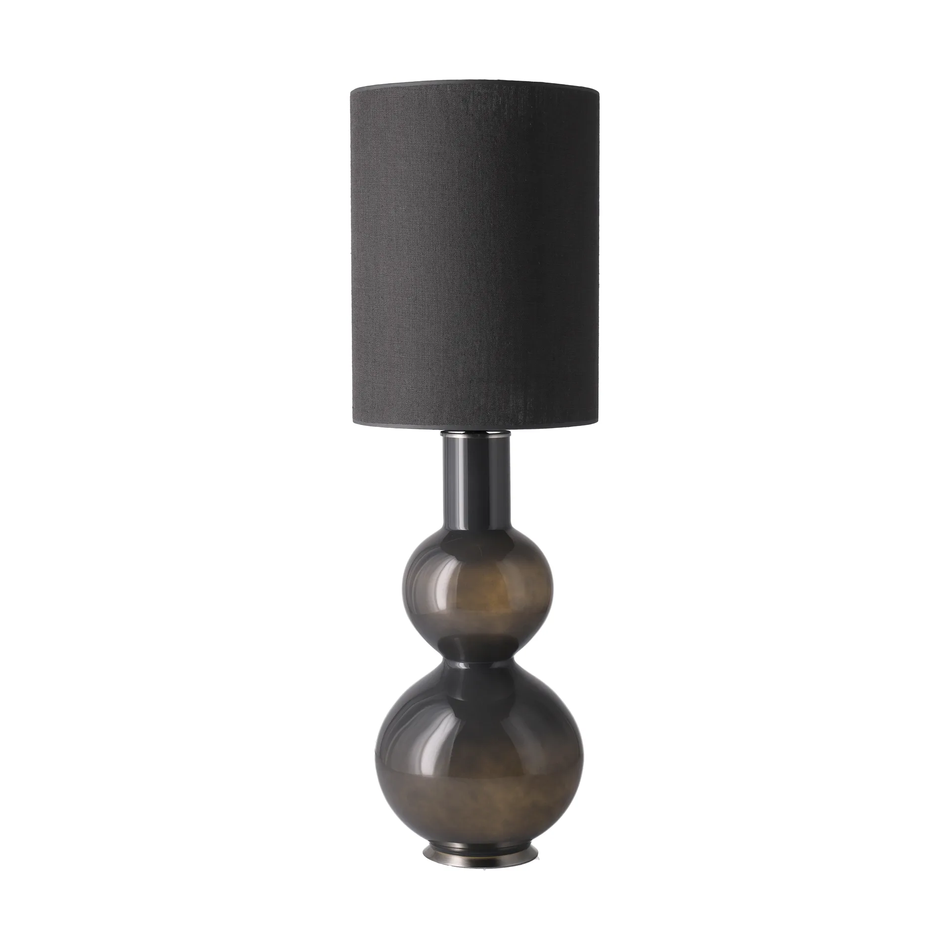 Lámpara de mesa Augusta base de lámpara gris, Lino Negro L Flavia Lamps