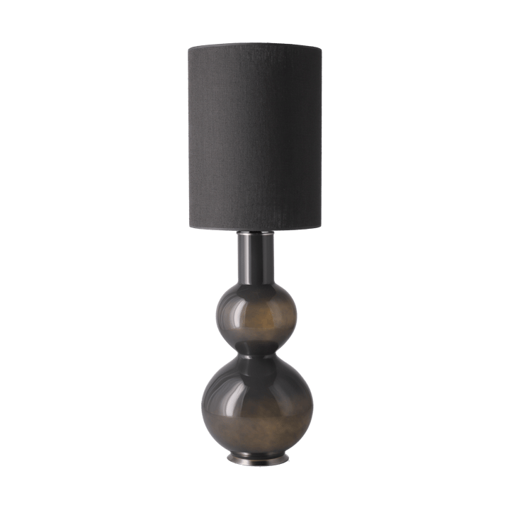 Lámpara de mesa Augusta base de lámpara gris, Lino Negro L Flavia Lamps
