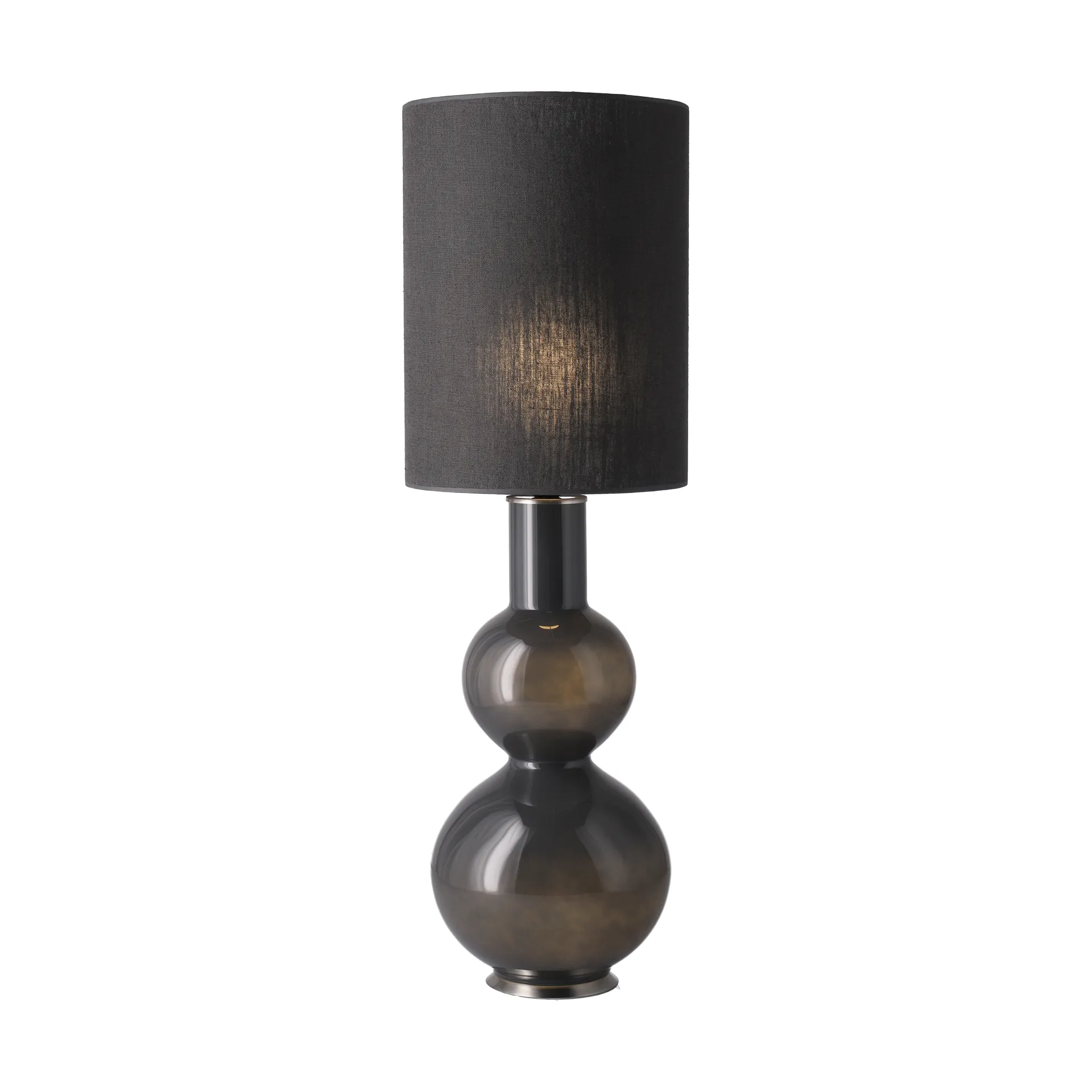 Lámpara de mesa Augusta base de lámpara gris, Lino Negro L Flavia Lamps