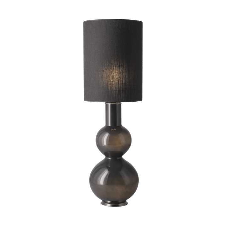 Lámpara de mesa Augusta base de lámpara gris, Lino Negro L Flavia Lamps