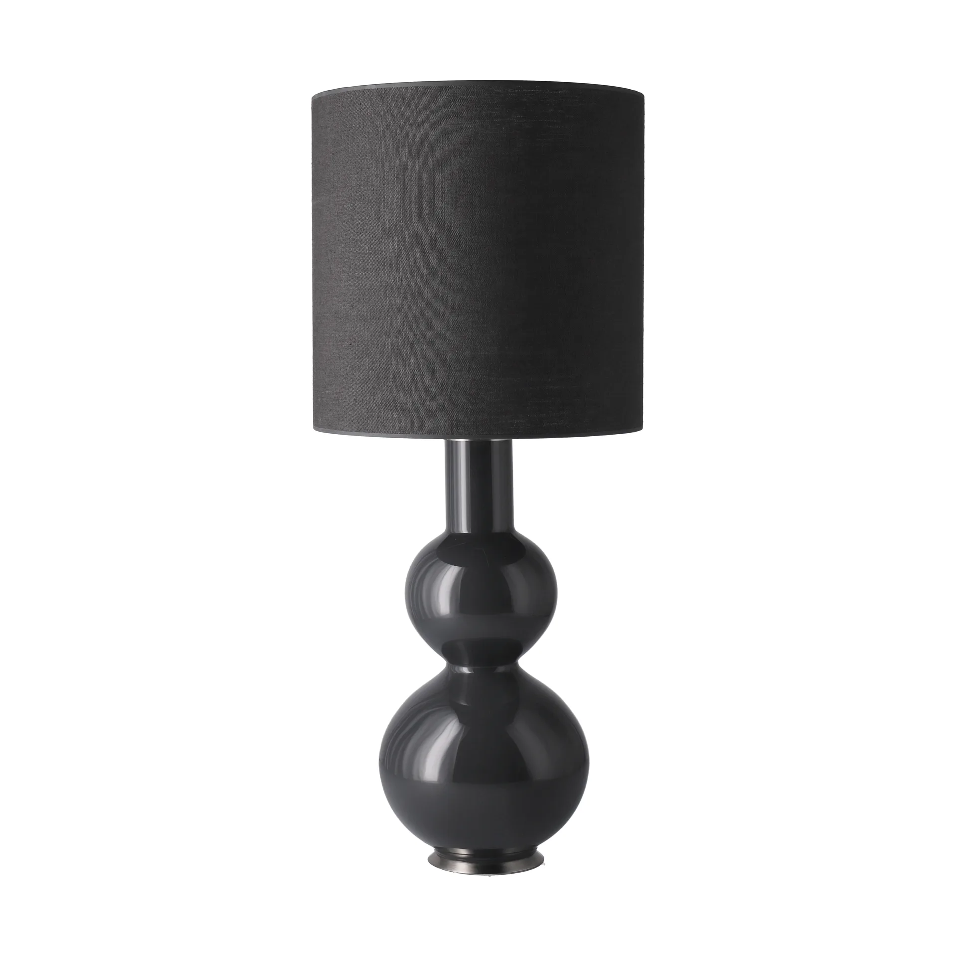 Lámpara de mesa Augusta base de lámpara gris, Lino Negro M Flavia Lamps