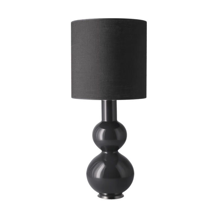 Lámpara de mesa Augusta base de lámpara gris - Lino Negro M - Flavia Lamps