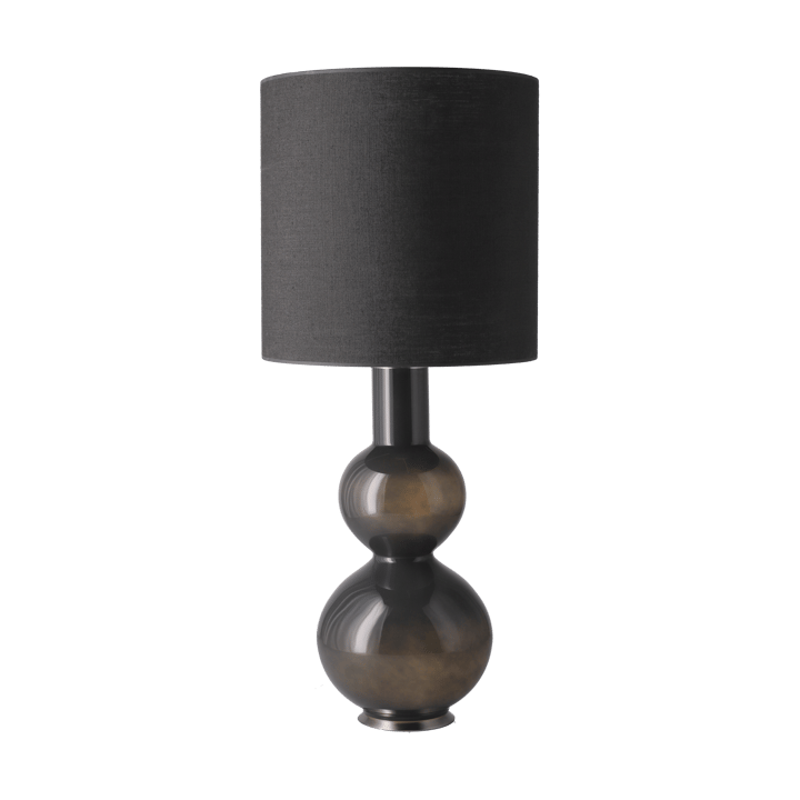 Lámpara de mesa Augusta base de lámpara gris, Lino Negro M Flavia Lamps
