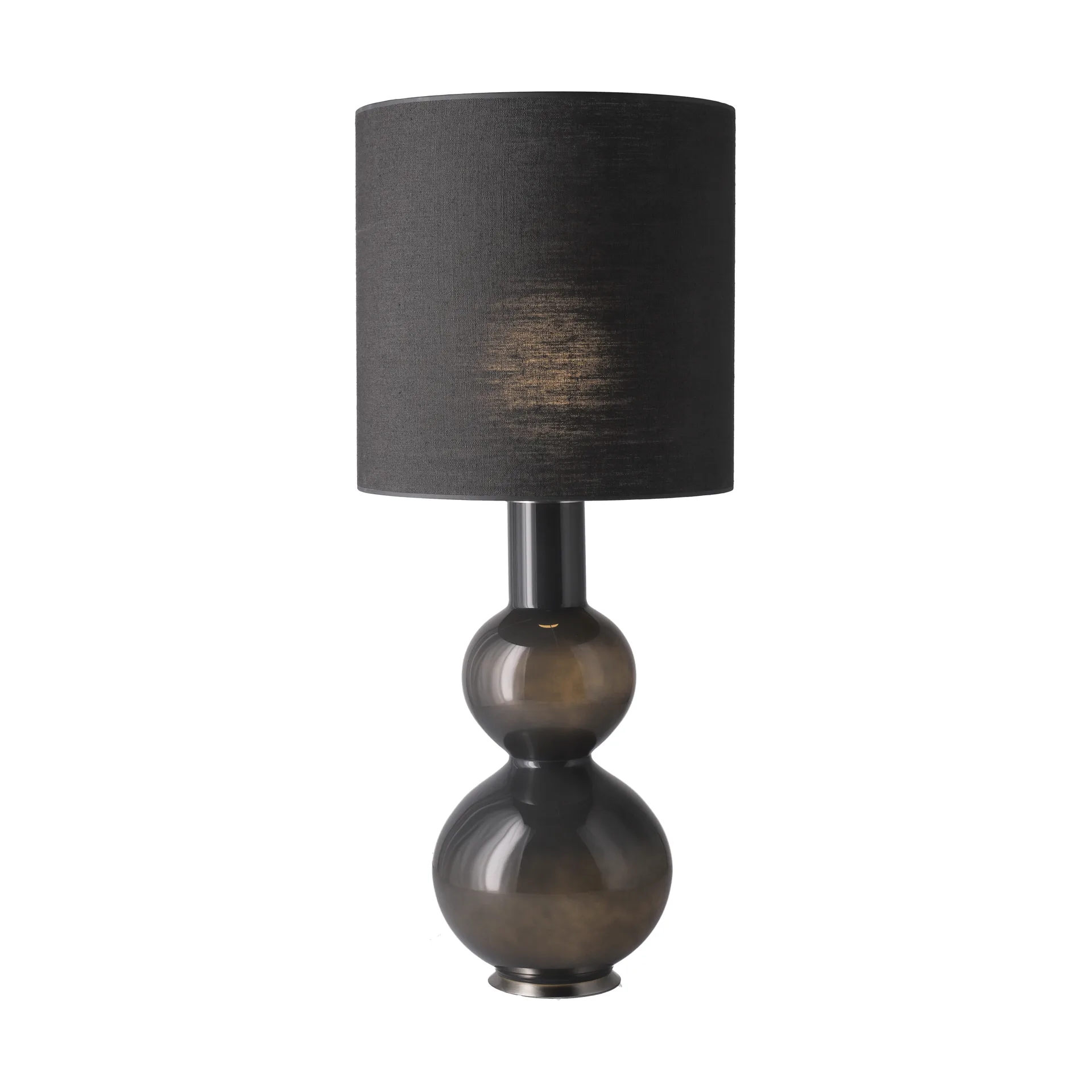 Lámpara de mesa Augusta base de lámpara gris, Lino Negro M Flavia Lamps