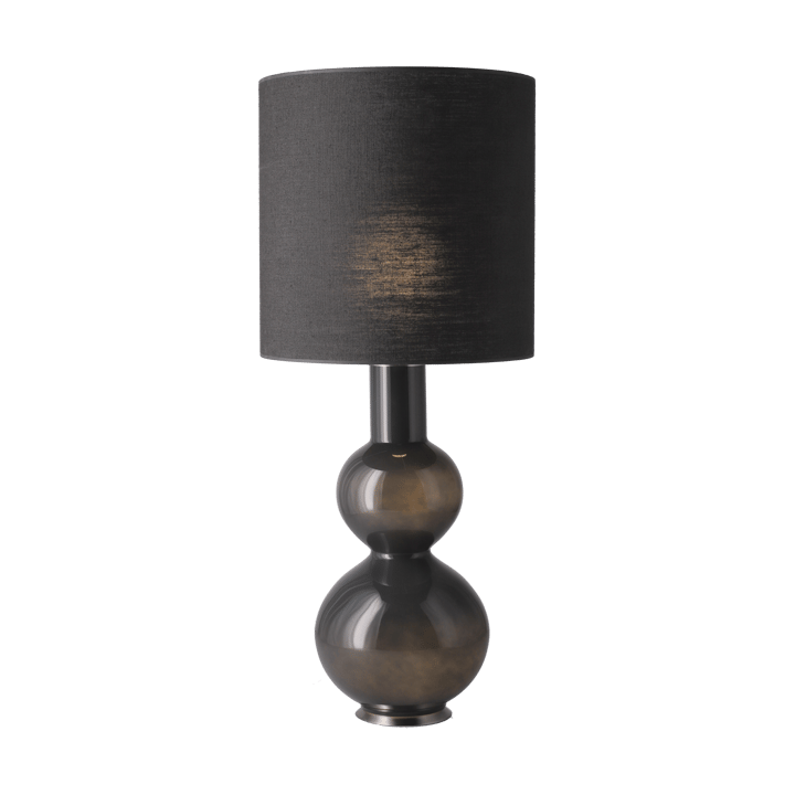 Lámpara de mesa Augusta base de lámpara gris, Lino Negro M Flavia Lamps