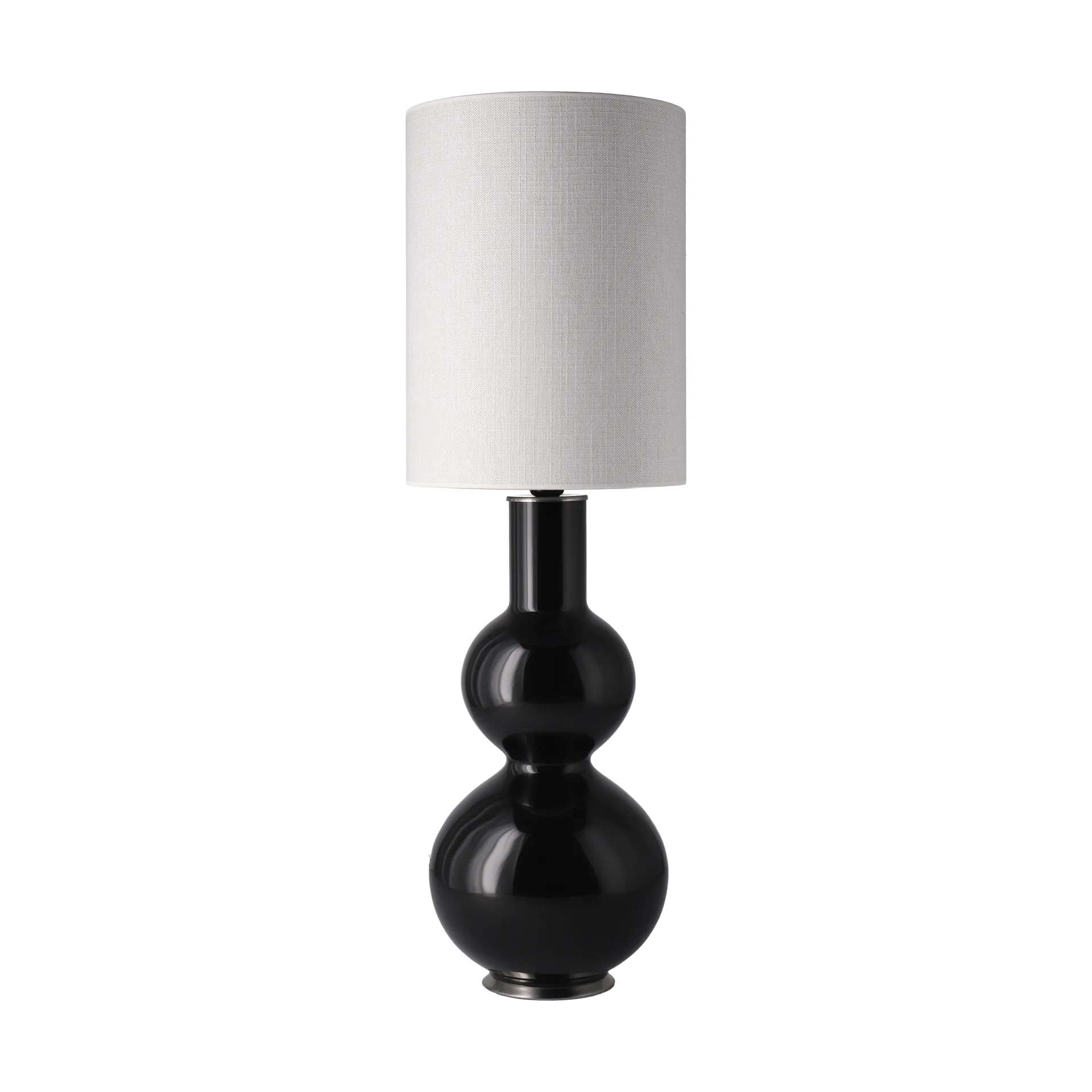 Lámpara de mesa Augusta base de lámpara negra, Babel Beige L Flavia Lamps