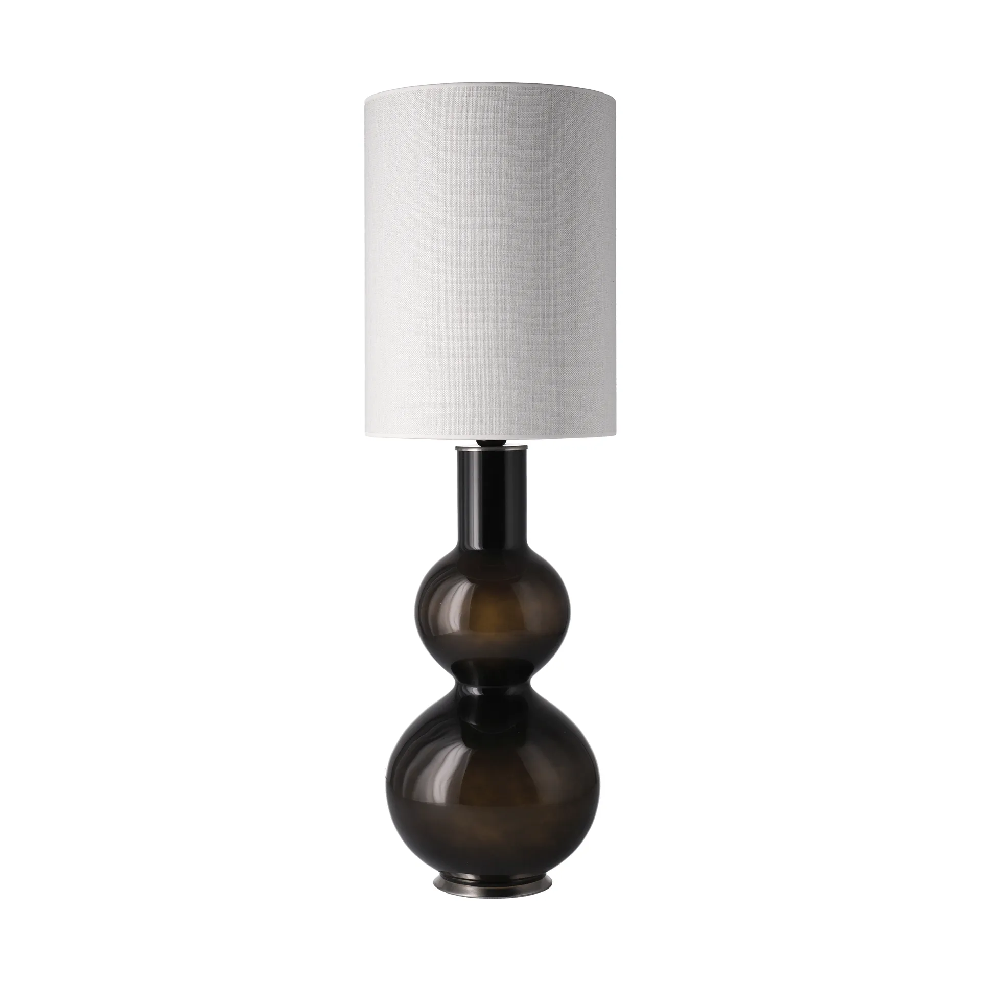 Lámpara de mesa Augusta base de lámpara negra, Babel Beige L Flavia Lamps