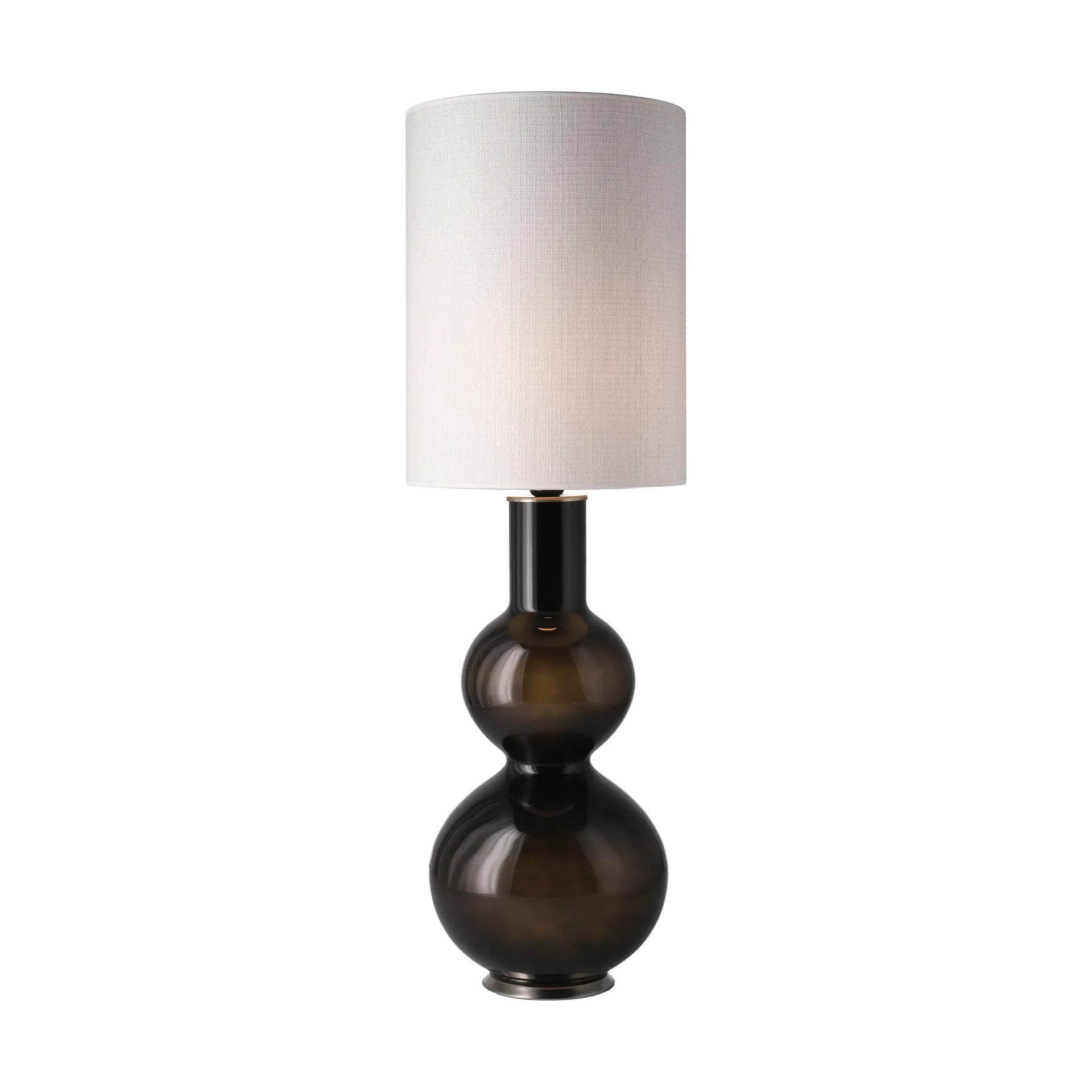 Lámpara de mesa Augusta base de lámpara negra, Babel Beige L Flavia Lamps