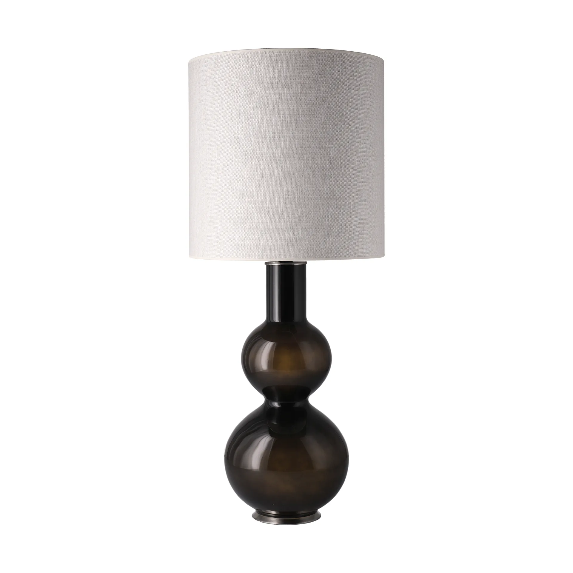 Lámpara de mesa Augusta base de lámpara negra, Babel Beige M Flavia Lamps