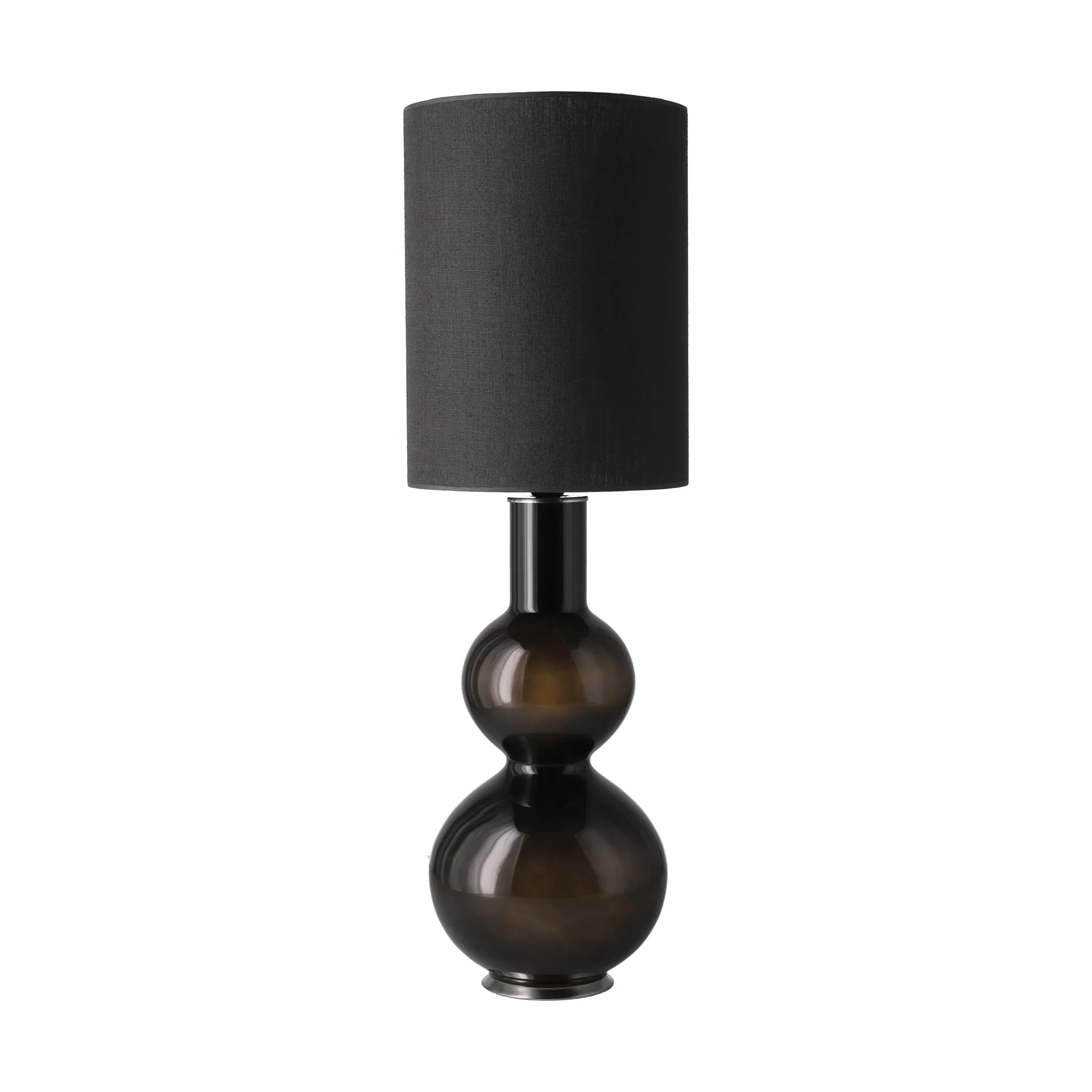 Lámpara de mesa Augusta base de lámpara negra, Lino Negro L Flavia Lamps