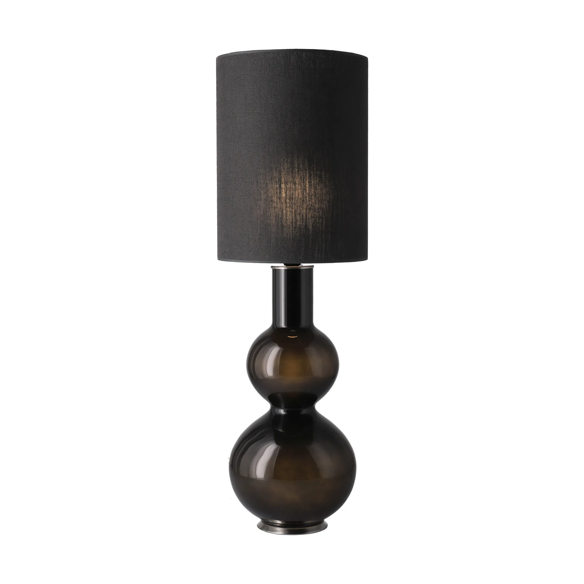 Lámpara de mesa Augusta base de lámpara negra, Lino Negro L Flavia Lamps