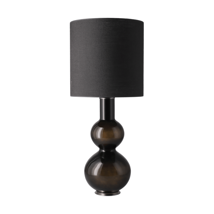 Lámpara de mesa Augusta base de lámpara negra, Lino Negro M Flavia Lamps
