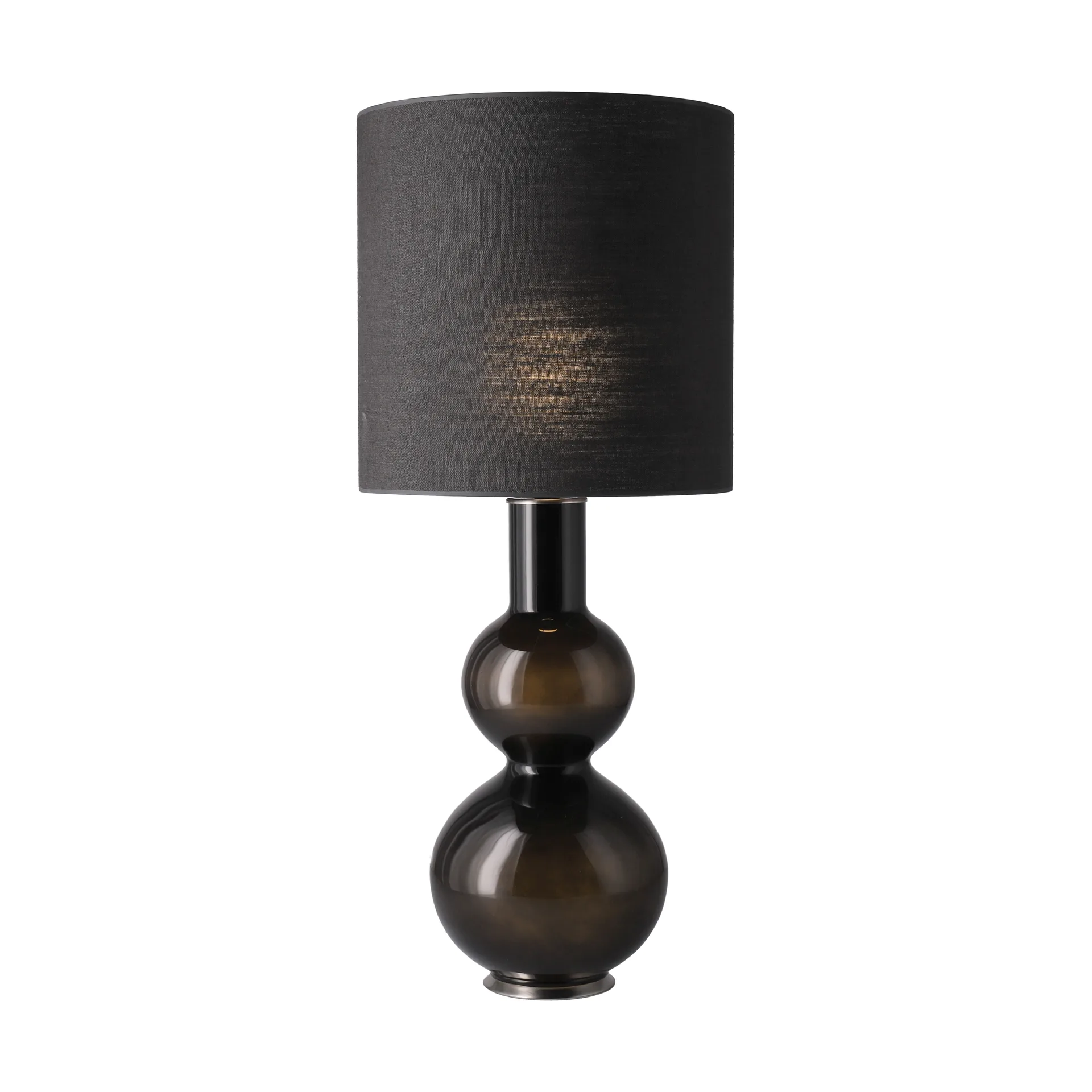 Lámpara de mesa Augusta base de lámpara negra, Lino Negro M Flavia Lamps