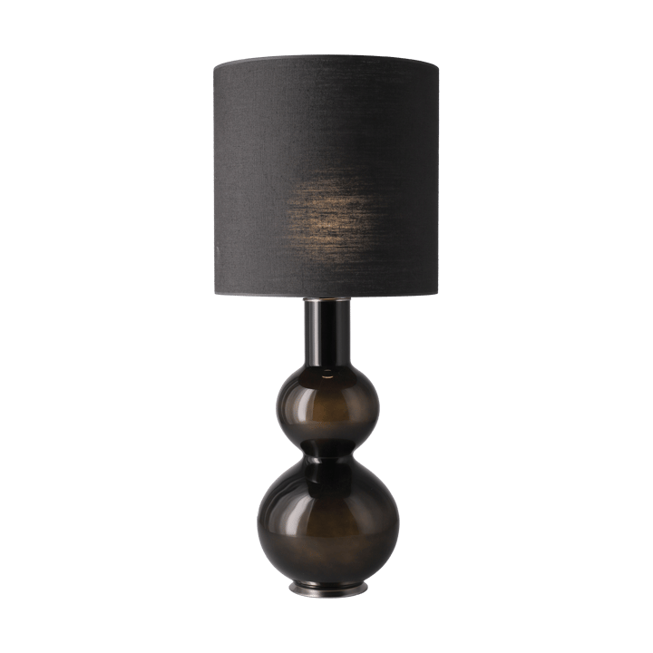 Lámpara de mesa Augusta base de lámpara negra, Lino Negro M Flavia Lamps