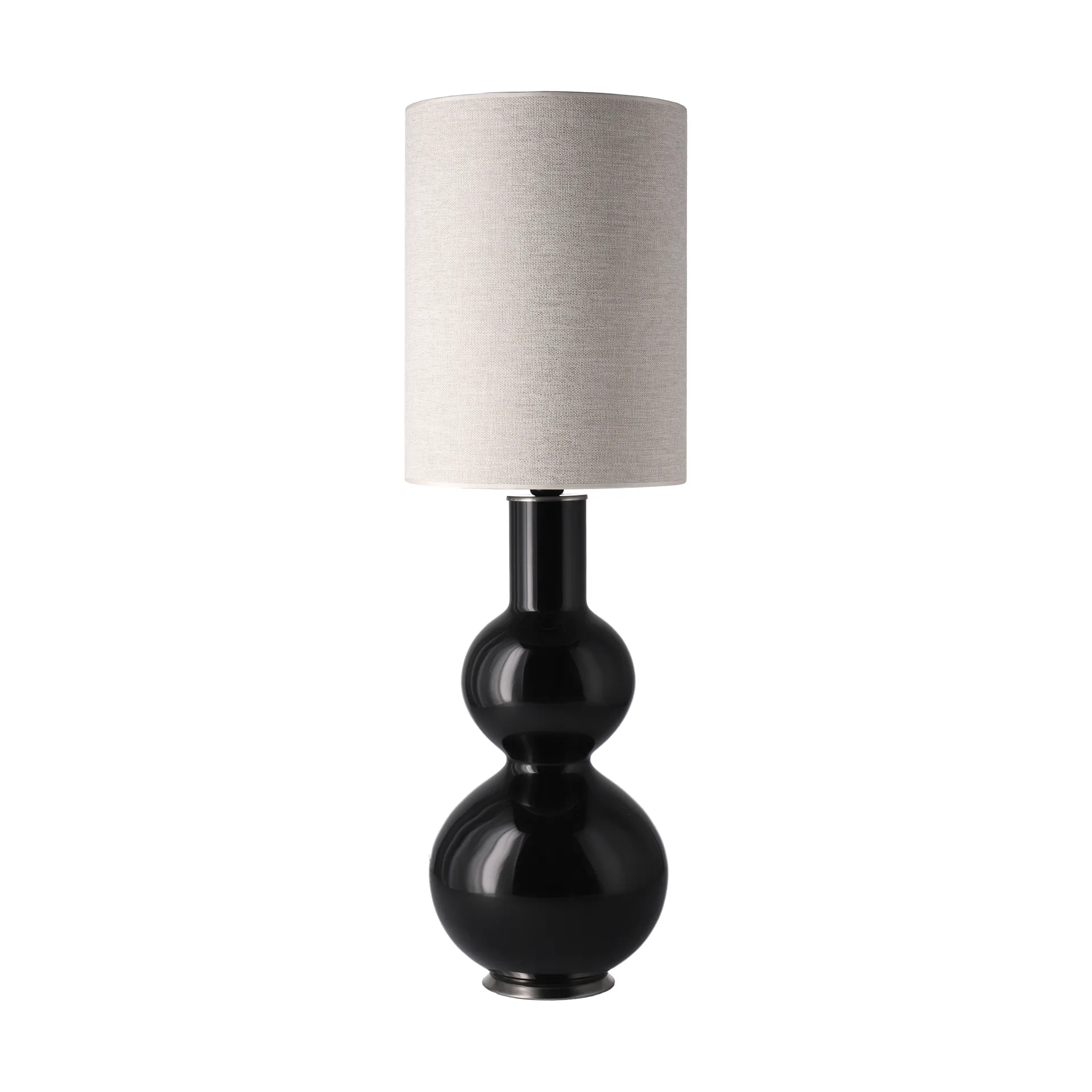Lámpara de mesa Augusta base de lámpara negra, London Beige L Flavia Lamps