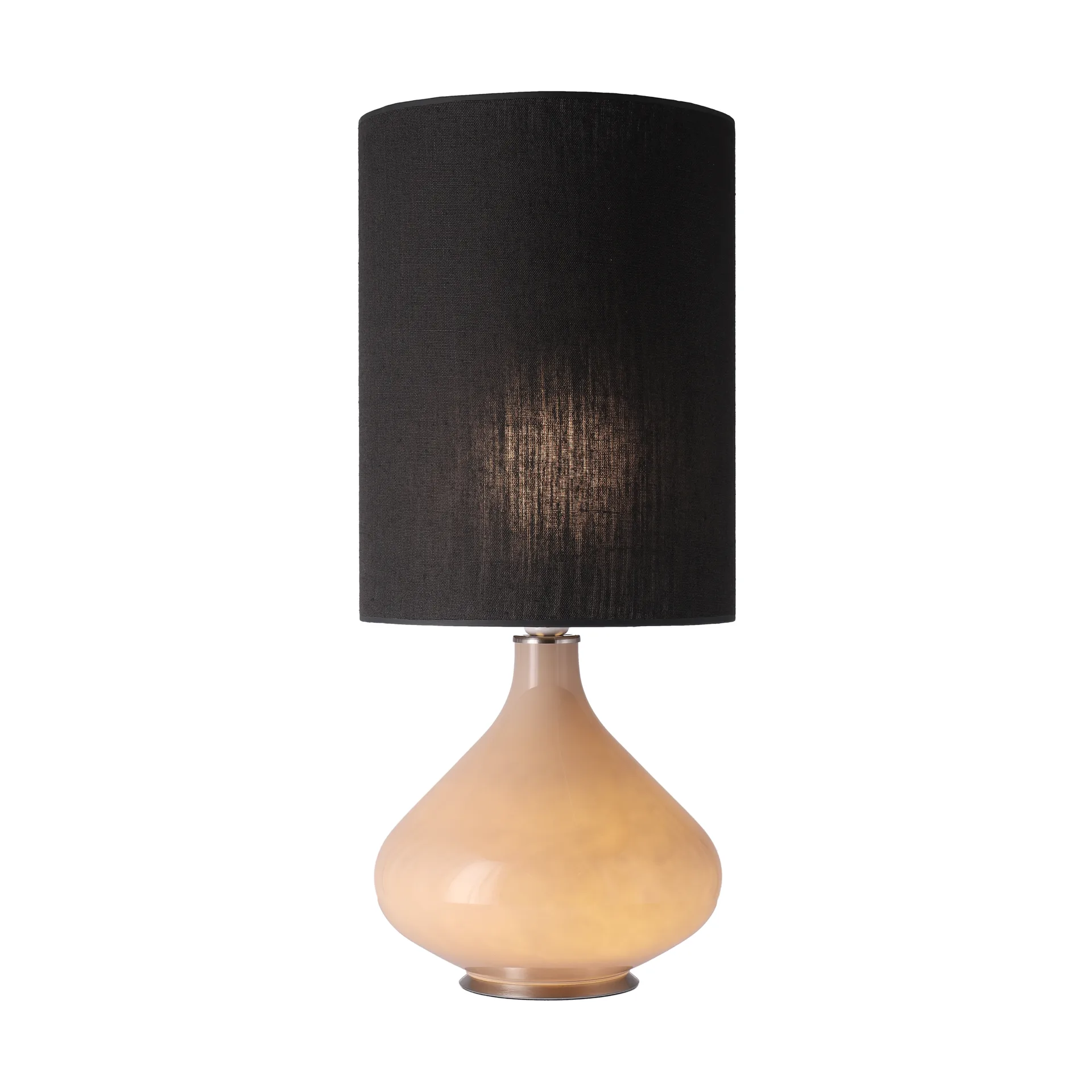 Lámpara de mesa Flavia base de lámpara beige, Lino Negro L Flavia Lamps