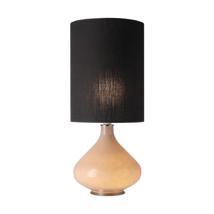 Lámpara de mesa Flavia base de lámpara beige, Lino Negro L Flavia Lamps