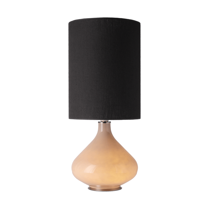Lámpara de mesa Flavia base de lámpara beige, Lino Negro L Flavia Lamps