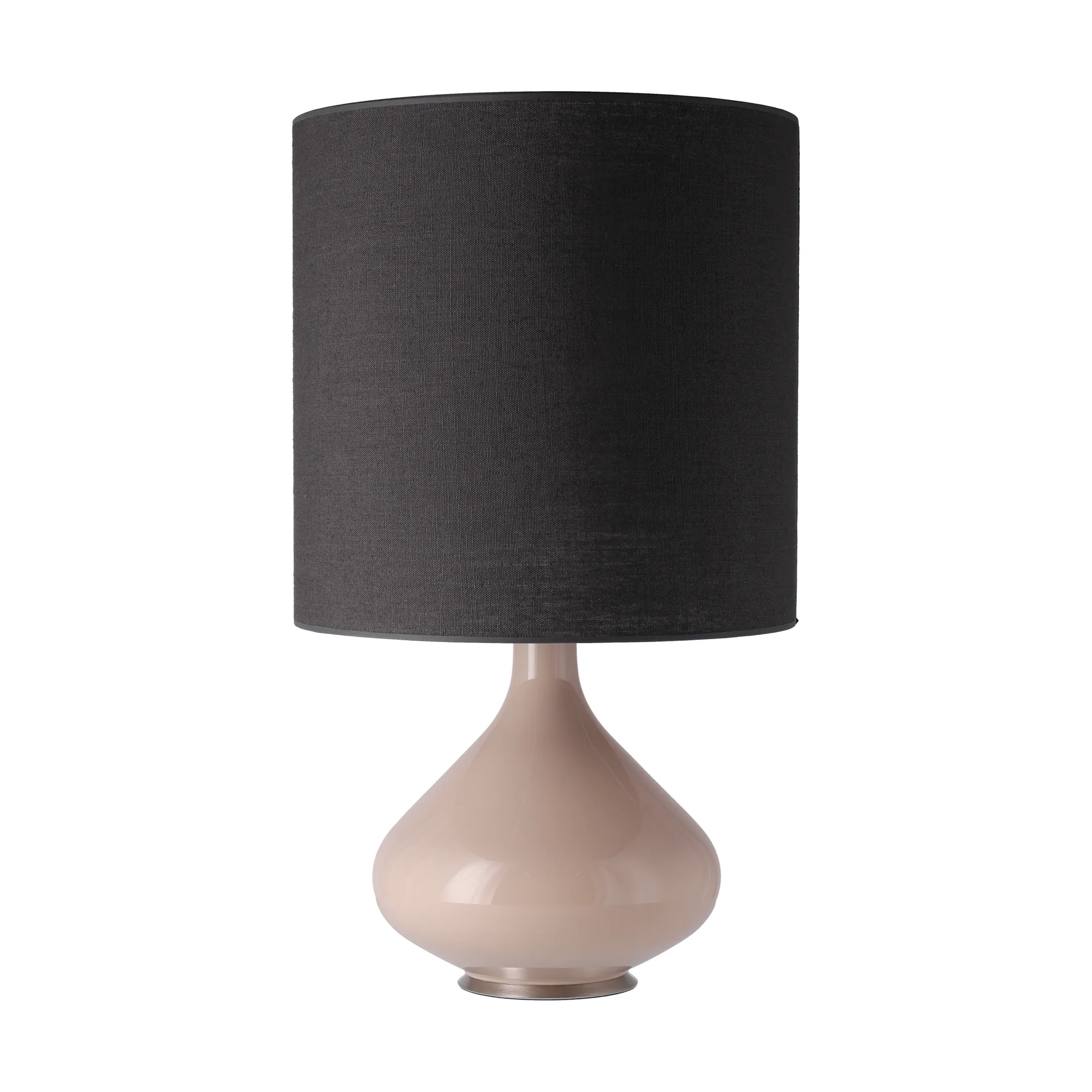 Lámpara de mesa Flavia base de lámpara beige, Lino Negro M Flavia Lamps