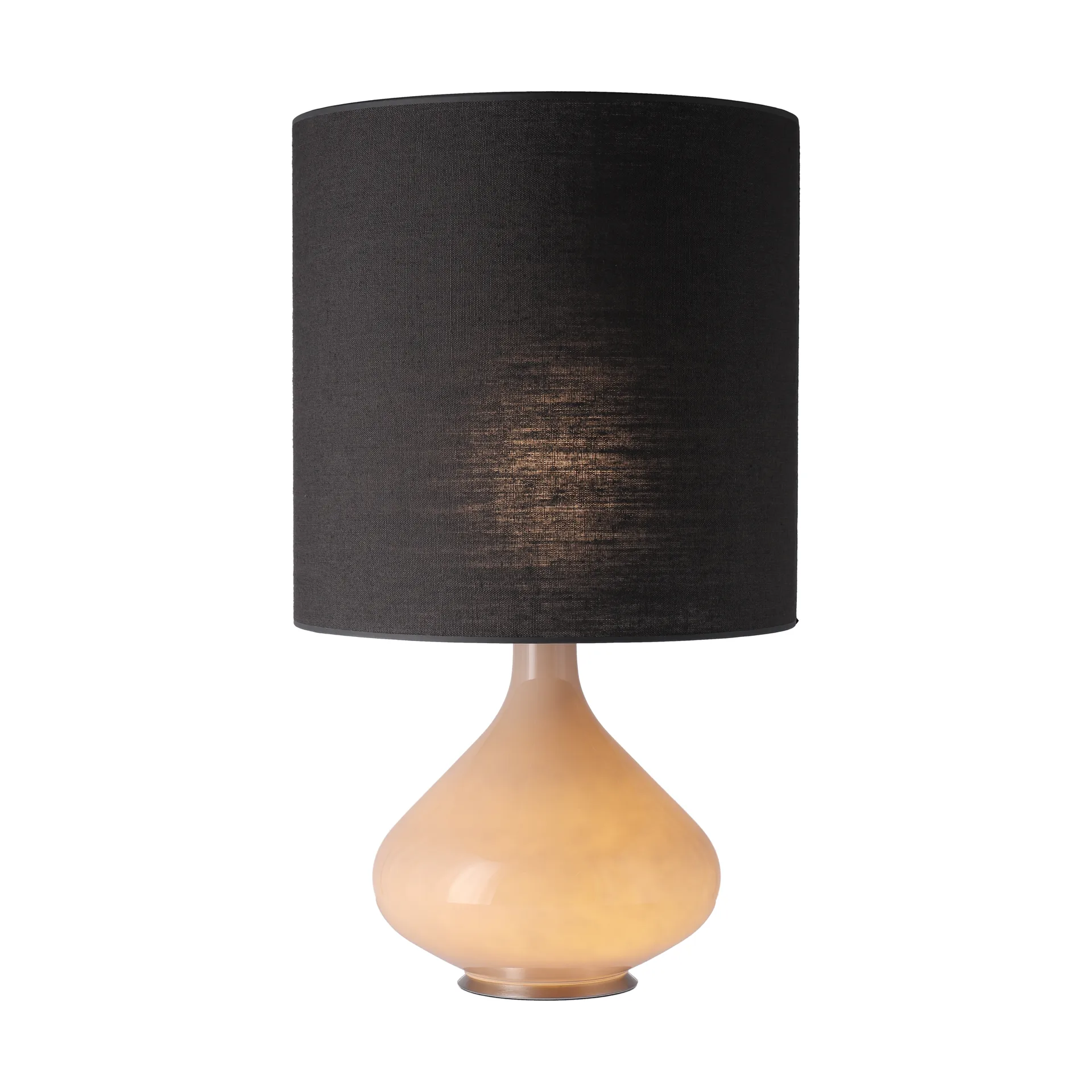 Lámpara de mesa Flavia base de lámpara beige, Lino Negro M Flavia Lamps