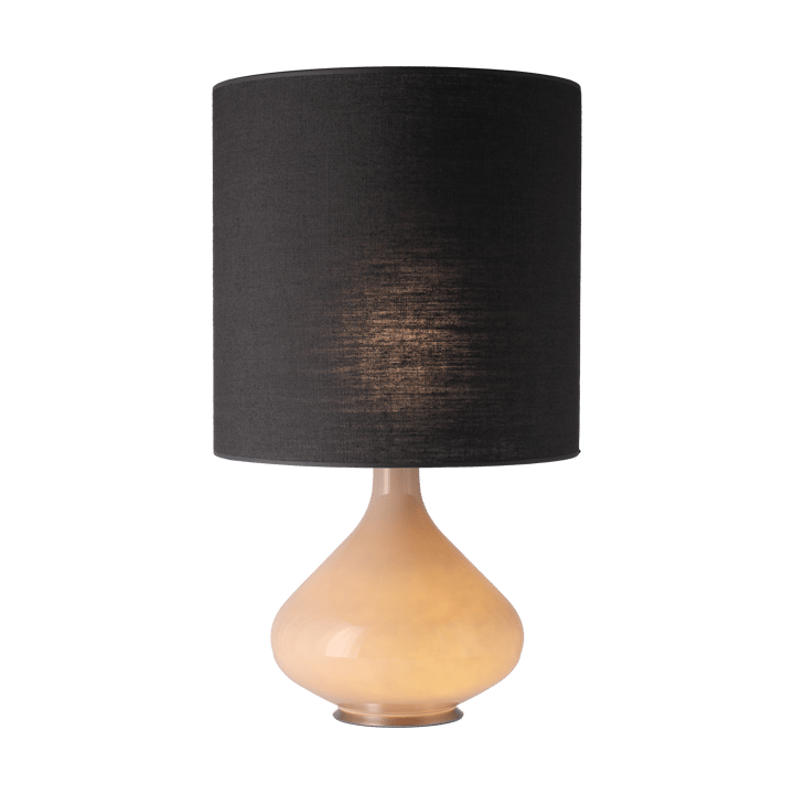 Lámpara de mesa Flavia base de lámpara beige, Lino Negro M Flavia Lamps