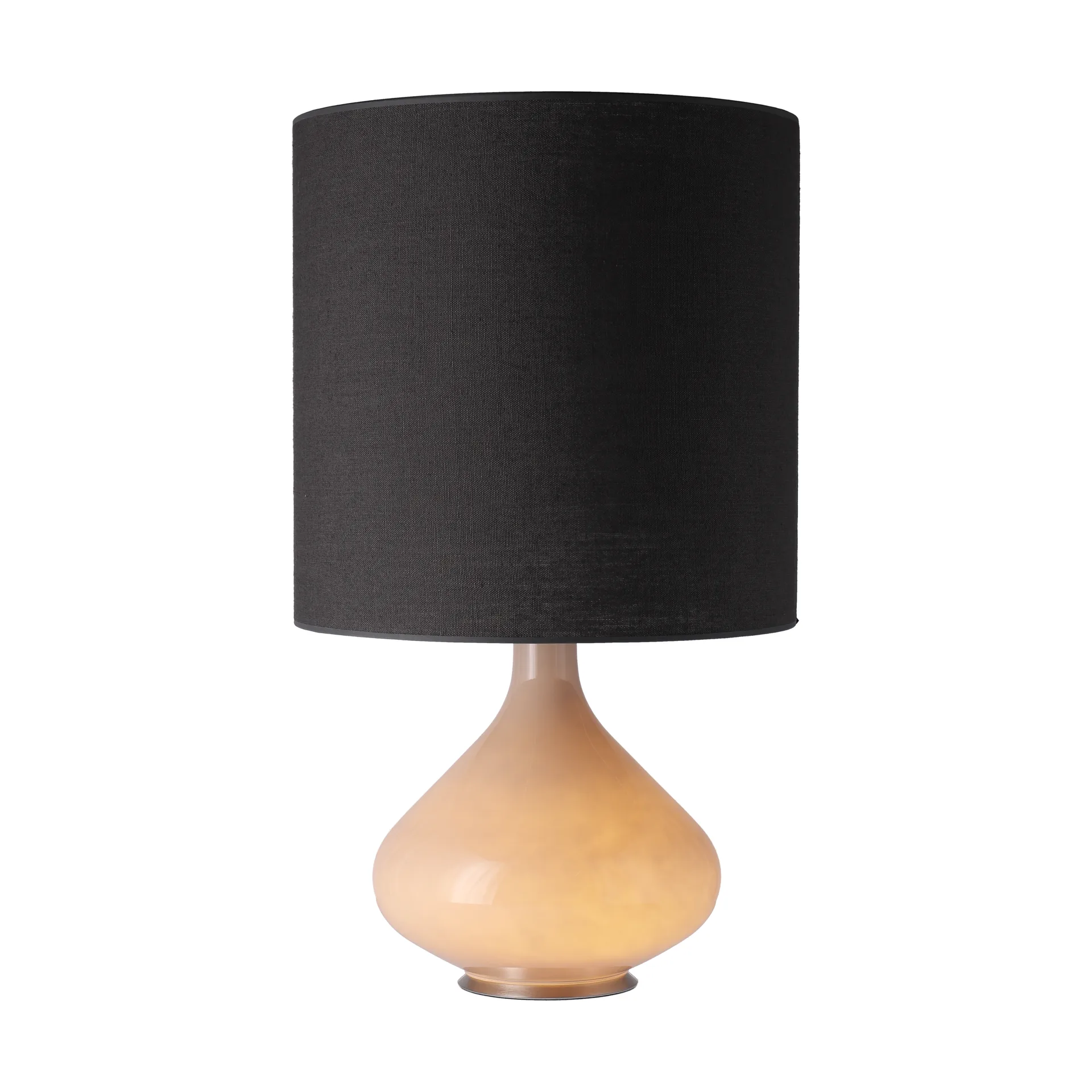 Lámpara de mesa Flavia base de lámpara beige, Lino Negro M Flavia Lamps