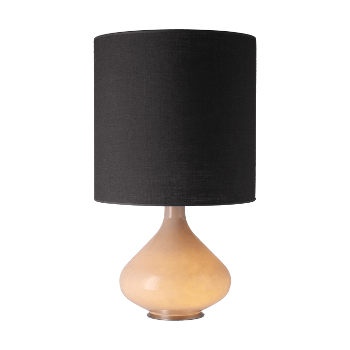 Lámpara de mesa Flavia base de lámpara beige, Lino Negro M Flavia Lamps