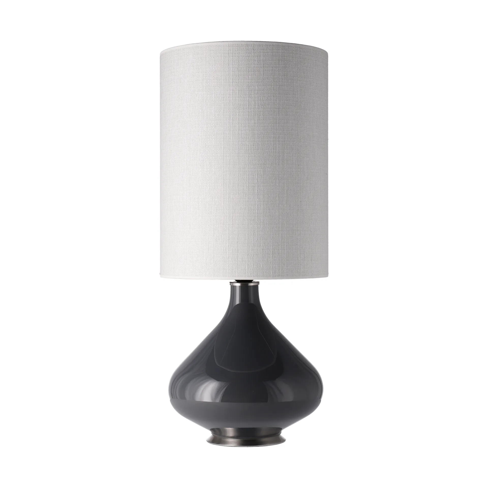 Lámpara de mesa Flavia base de lámpara gris, Babel Beige L Flavia Lamps
