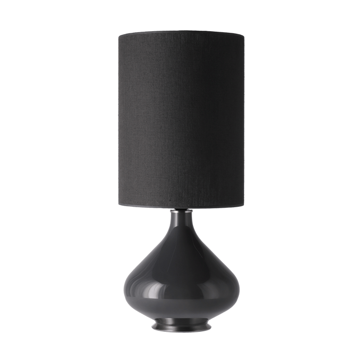 Lámpara de mesa Flavia base de lámpara gris - Lino Negro L - Flavia Lamps