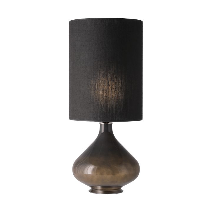 Lámpara de mesa Flavia base de lámpara gris, Lino Negro L Flavia Lamps