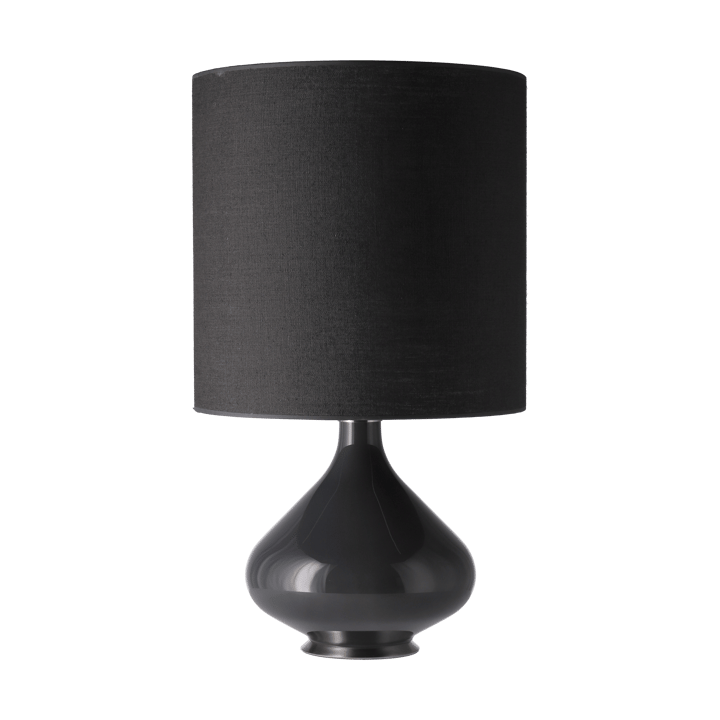 Lámpara de mesa Flavia base de lámpara gris - Lino Negro M - Flavia Lamps