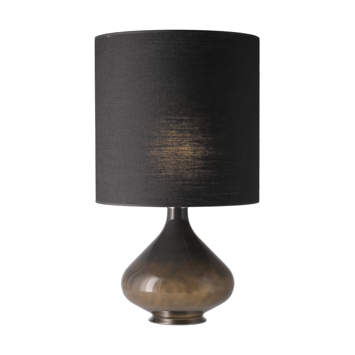 Lámpara de mesa Flavia base de lámpara gris, Lino Negro M Flavia Lamps