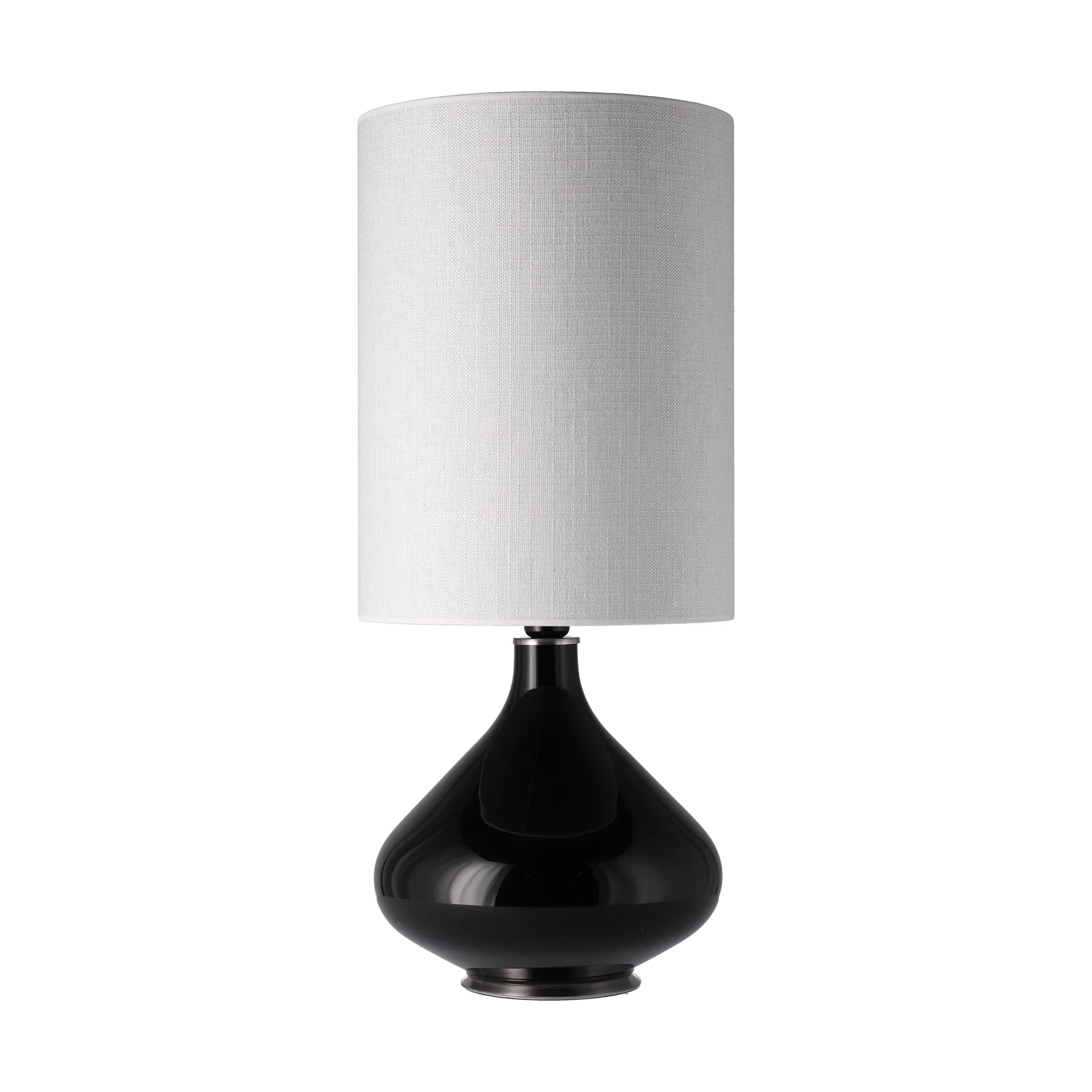 Lámpara de mesa Flavia base de lámpara negra, Babel Beige L Flavia Lamps