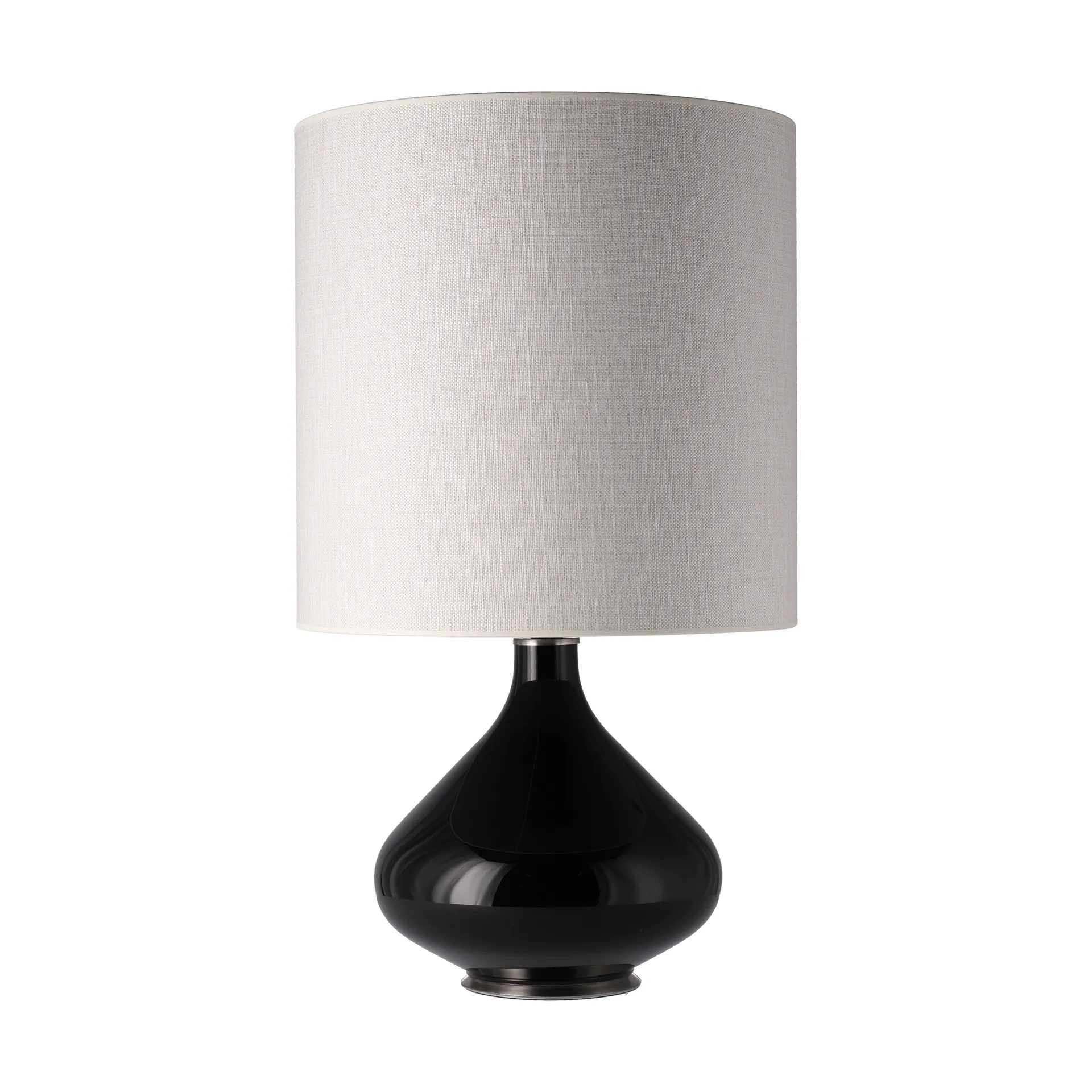 Lámpara de mesa Flavia base de lámpara negra, Babel Beige M Flavia Lamps