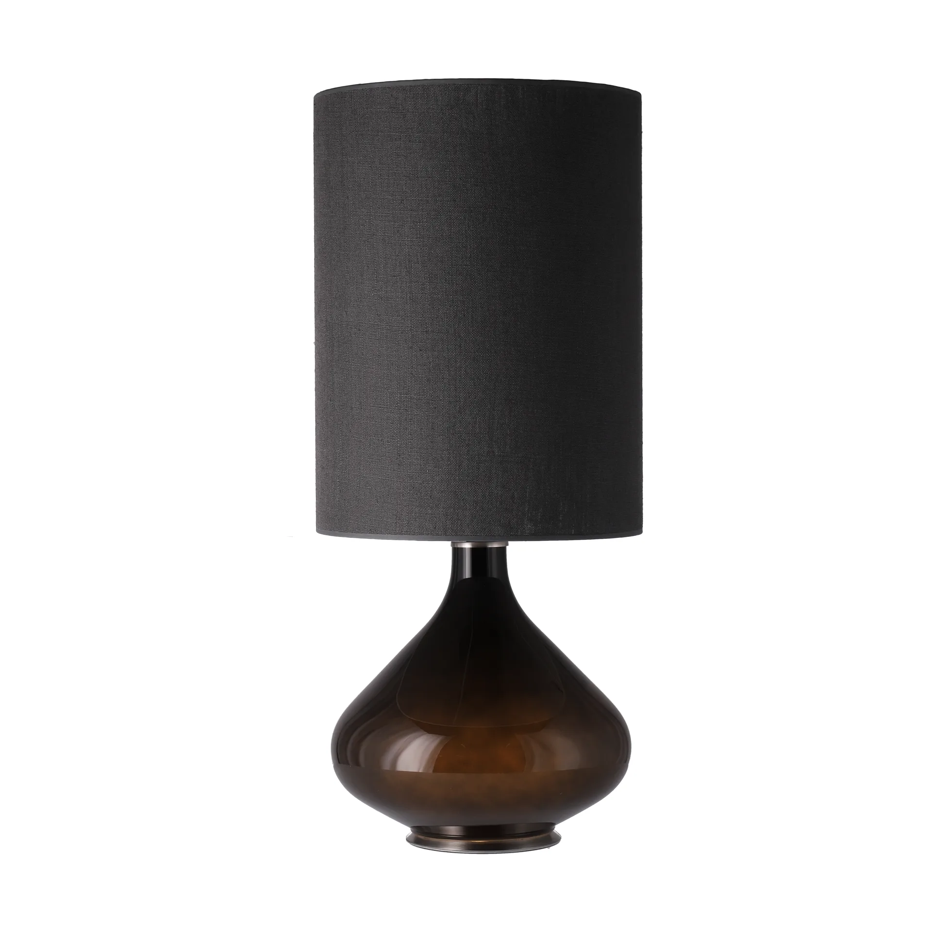 Lámpara de mesa Flavia base de lámpara negra, Lino Negro L Flavia Lamps