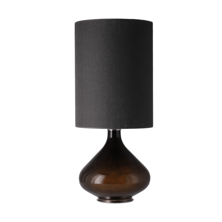 Lámpara de mesa Flavia base de lámpara negra, Lino Negro L Flavia Lamps