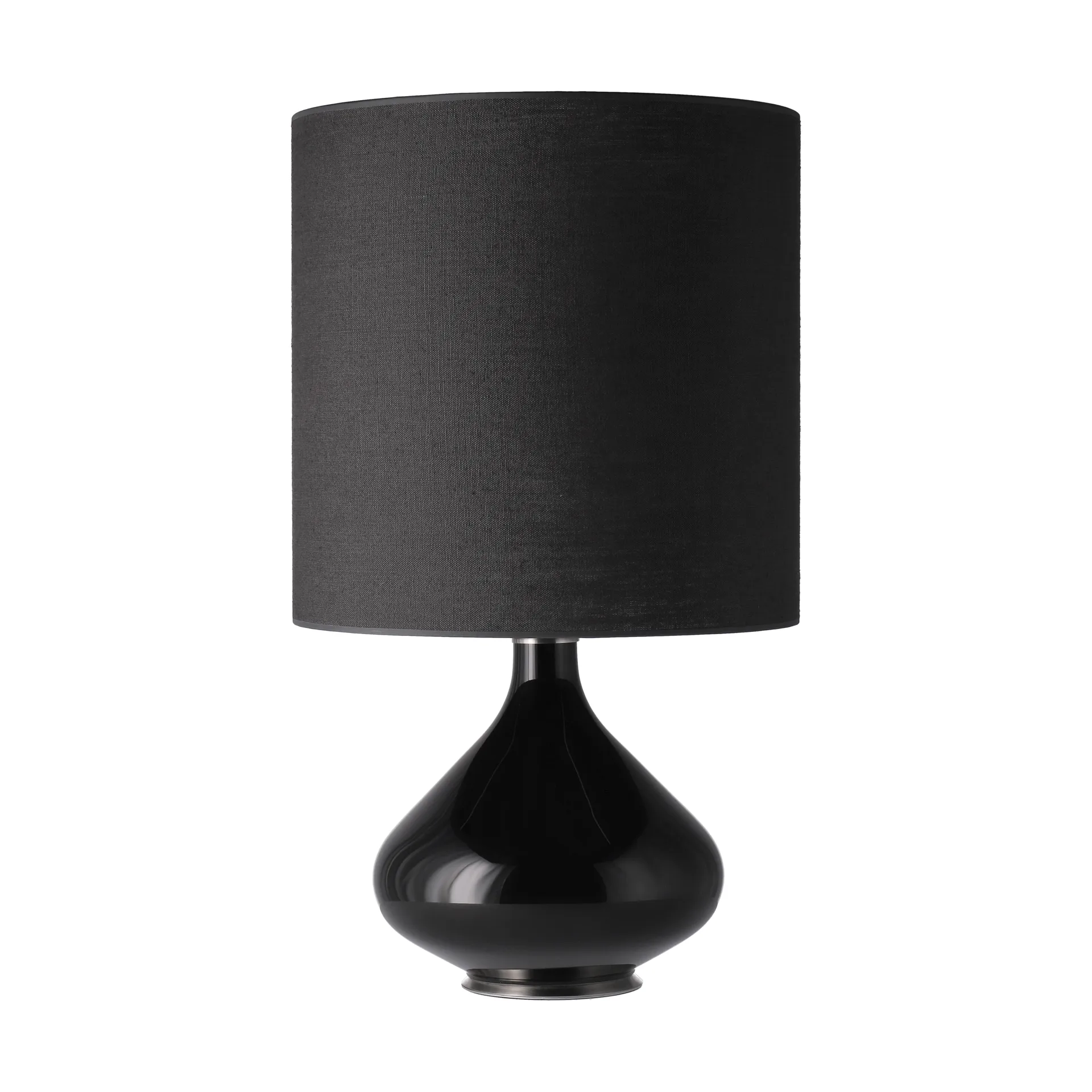 Lámpara de mesa Flavia base de lámpara negra, Lino Negro M Flavia Lamps