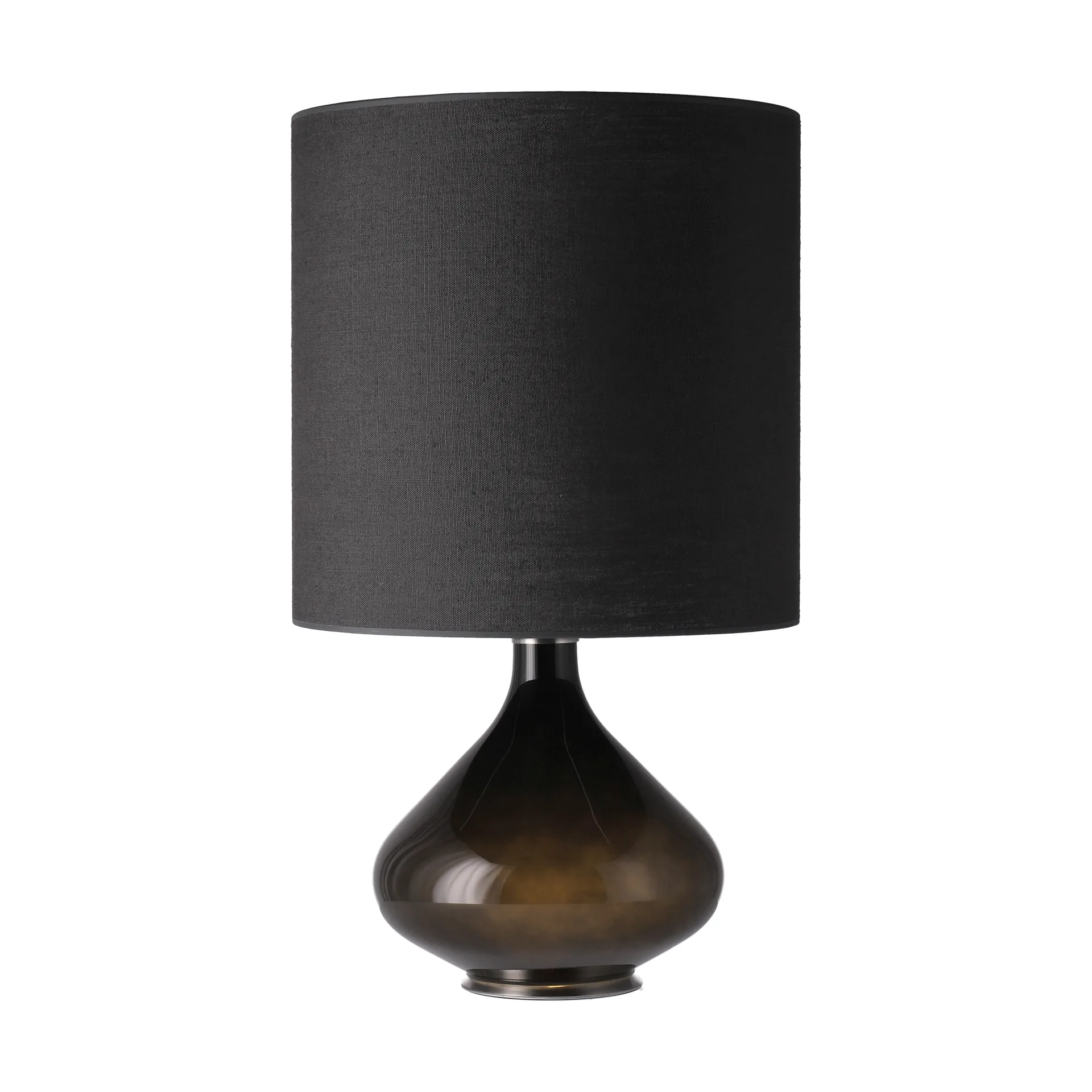 Lámpara de mesa Flavia base de lámpara negra, Lino Negro M Flavia Lamps