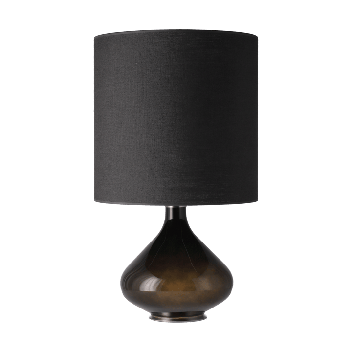 Lámpara de mesa Flavia base de lámpara negra, Lino Negro M Flavia Lamps